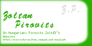 zoltan pirovits business card